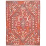 Tappeto Kilim Afghanistan Geometrico Terracotta Azzurro Pall