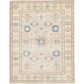 Tappeto Kazak Afghanistan Astratto Azzurro Cielo Avorio Pesc