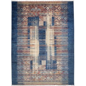 Tappeto Mosaic Pakistan Geometrico Blu Beige Terracotta Ross