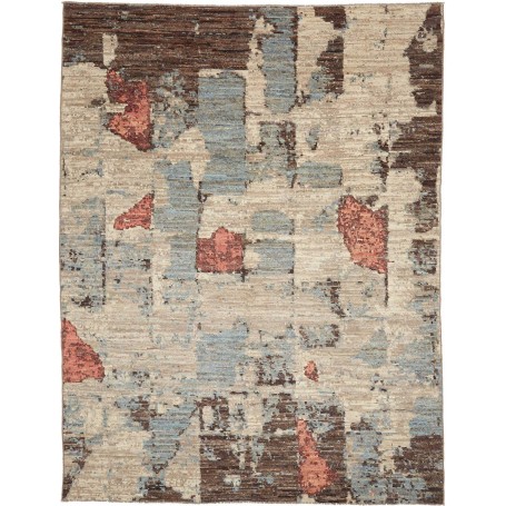 Tappeto Berbero Pakistan Astratto Beige Marrone Blu