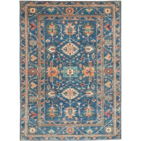 Tappeto Kazak Fine Pakistan Medaglione Blu Arancio Terracott