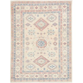 Tappeto Kazak Afghanistan Geometrico Crema Beige Rosa Antico