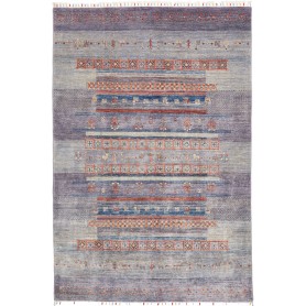 Tappeto Siva Pakistan Astratto Blu Grigio Lavanda Terracotta