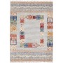 Tappeto Siva Pakistan Geometrico Azzurro Grigio Blu Rosso Ve
