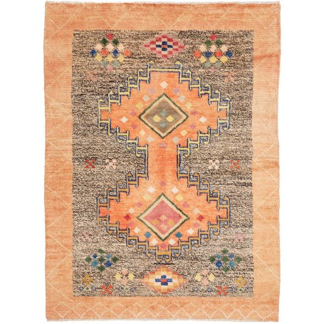 Tappeto Berbero Pakistan Geometrico Arancione Marro