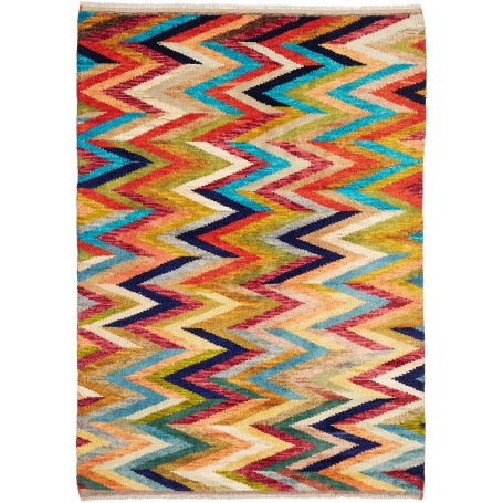 Tappeto Berbero Pakistan Geometrico Rosso Arancio G