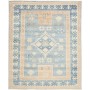 Tappeto Kazak Afghanistan Geometrico Blu Pastello Pesca Crem