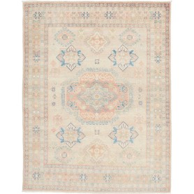 Tappeto Kazak Afghanistan Medaglione Beige Sabbia Corallo Ro