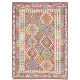 Tappeto Kilim Afghanistan Astratto Multicolore Pesca Arancio