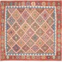 Tappeto Kilim Afghanistan Astratto Arancio Terracotta Blu Ve