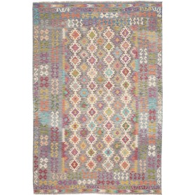 Tappeto Kilim Afghanistan Astratto Grigio Bluastro Grigio Vi