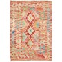 Tappeto Kilim Afghanistan Astratto Rosso Terracotta Arancio