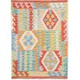 Tappeto Kilim Afghanistan Astratto Blu Azzurro Arancione Ros