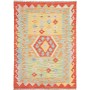 Tappeto Kilim Afghanistan Medaglione Giallo Arancio Rosso Az