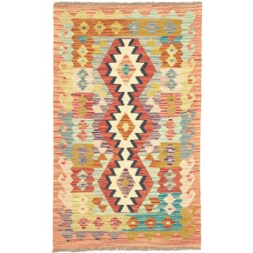 Tappeto Kilim Afghanistan Astratto Arancione Terracotta Crem