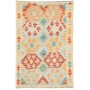 Tappeto Kilim Afghanistan Geometrico Multicolore Crema Aranc
