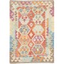 Tappeto Kilim Afghanistan Astratto Terracotta Arancione Blu