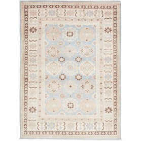 Tappeto Kazak Afghanistan Geometrico Azzurro Beige 105x143 C