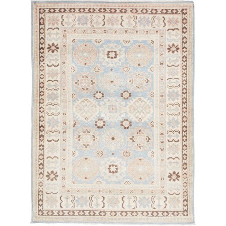 Tappeto Kazak Afghanistan Geometrico Azzurro Beige 105x143 C
