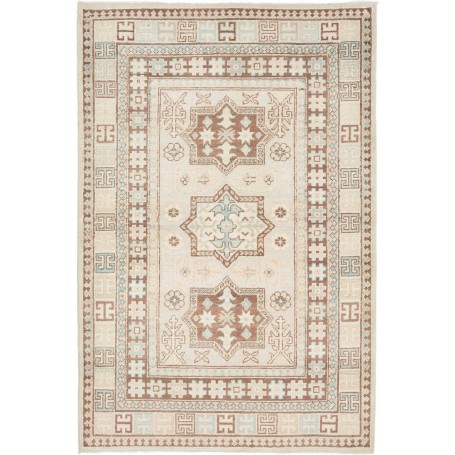 Tappeto Kazak Afghanistan Geometrico Beige Marrone 123x182 C
