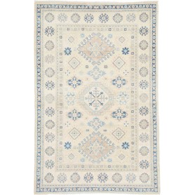 Tappeto Kazak Afghanistan Geometrico Beige Blu 117x178 Cm