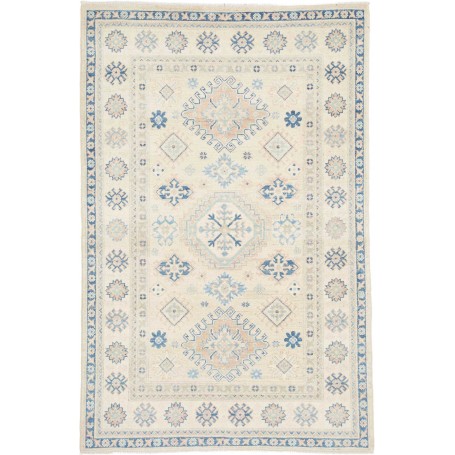 Tappeto Kazak Afghanistan Geometrico Beige Blu 117x178 Cm
