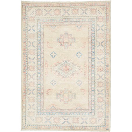 Tappeto Kazak Afghanistan Geometrico Crema Blu Pastello 104x