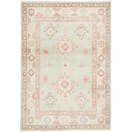 Tappeto Kazak Afghanistan Geometrico Verde Menta Beige 105x1