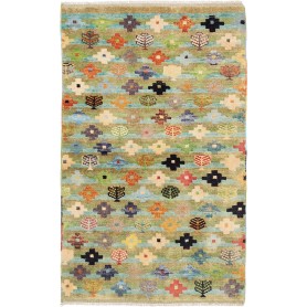 Tappeto Berbero Pakistan Astratto Verde Acqua Multi
