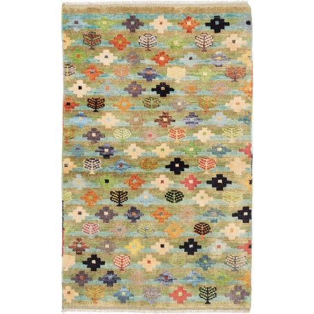Tappeto Berbero Pakistan Astratto Verde Acqua Multi