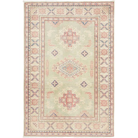 Tappeto Kazak Afghanistan Geometrico Verde Salvia Chiaro Cre