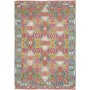 Tappeto Kilim Afghanistan Geometrico Turchese Rosa Arancio G