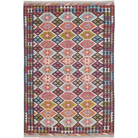 Tappeto Kilim Afghanistan Astratto Multicolore Blu Navy Ross