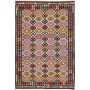 Tappeto Kilim Afghanistan Astratto Multicolore Marrone Nero