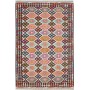 Tappeto Kilim Afghanistan Geometrico Marrone Scuro Arancione