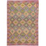Tappeto Kilim Afghanistan Astratto Magenta Oro Blu Verde 171