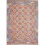 Tappeto Kilim Afghanistan Geometrico Blu Cielo Arancio Giall