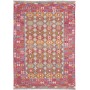 Tappeto Kilim Afghanistan Geometrico Magenta Blu Arancio Gia