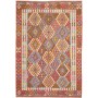 Tappeto Kilim Afghanistan Geometrico Rosso Arancio Blu Verde