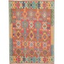 Tappeto Kilim Afghanistan Astratto Rosso Terracotta Blu Gial