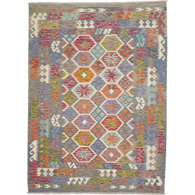 Tappeto Kilim Afghanistan Tribale Grigio Blu Multicolore 183