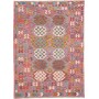 Tappeto Kilim Afghanistan Tribale Rosa Rosso Turchese Aranci