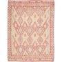 Tappeto Kilim Afghanistan Astratto Rosso Corallo Beige Chiar