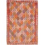 Tappeto Kilim Afghanistan Geometrico Rosso Terracotta Aranci