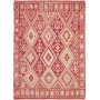 Tappeto Kilim Afghanistan Geometrico Rosso Crema 176x240 Cm