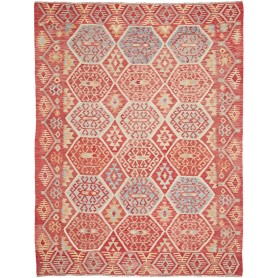 Tappeto Kilim Afghanistan Tribale Rosso Mattone Blu Cielo 180x236 Cm