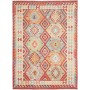 Tappeto Kilim Afghanistan Geometrico Rosso Multicolore 175x238 Cm