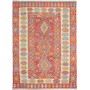 Tappeto Kilim Afghanistan Geometrico Rosso Terra Beige 178x243 Cm