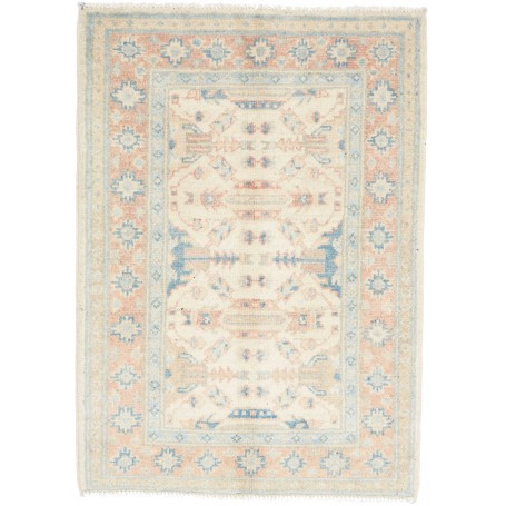 Tappeto Kazak Afghanistan Geometrico Crema Terracotta 66x90 Cm