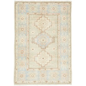 Tappeto Kazak Afghanistan Geometrico Beige Celeste 64x92 Cm
